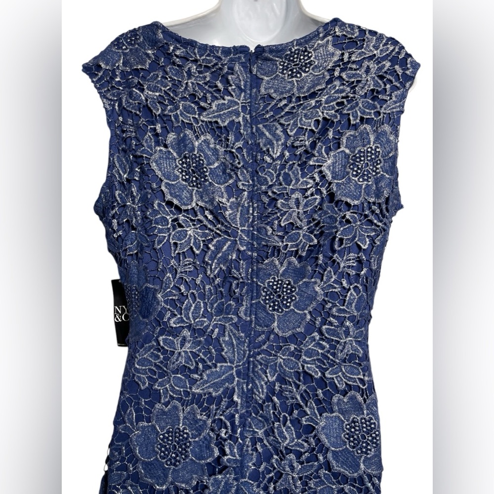 NWT Newβ York & Company dress size 12 stunning royal blue metallic sheath dress - Picture 9 of 13
